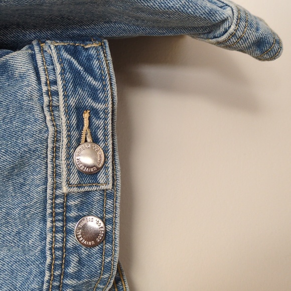 NWT 3X Cropped Denim Jacket Womens 💙 Universal Thread Blue Jean 3XL Fair Trade - Picture 5 of 12